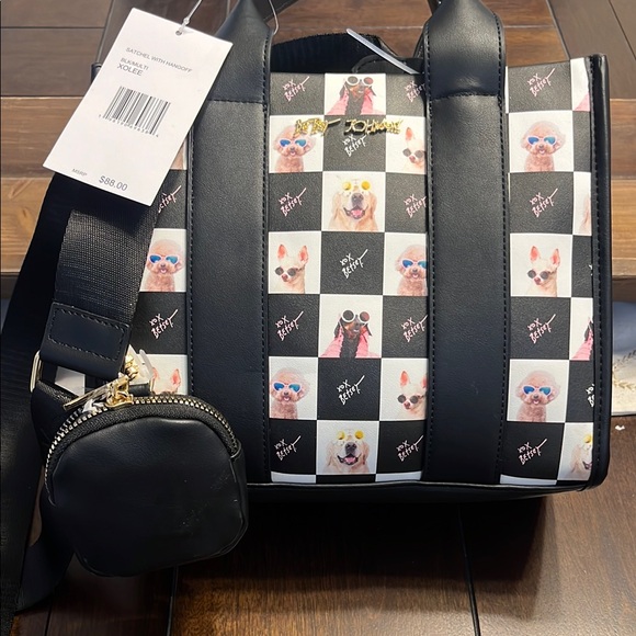 Betsey Johnson Handbags - Betsey Johnson Black and Multicolor Dog Print Tote